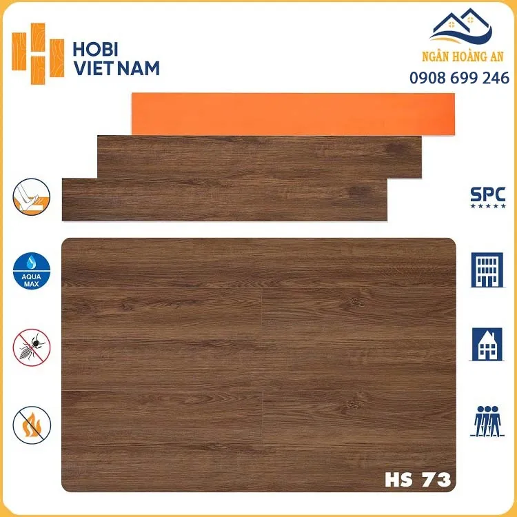 Sàn Nhựa Hèm Khóa SPC Hobiwood HS73 Dày 7mm