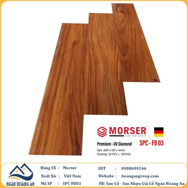 Sàn Nhựa Giả Gỗ Hèm Khóa Morser Xương Cá 4mm FB03