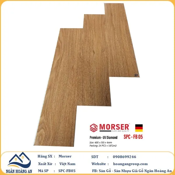 Sàn Nhựa Giả Gỗ Hèm Khóa Morser Xương Cá 4mm FB05