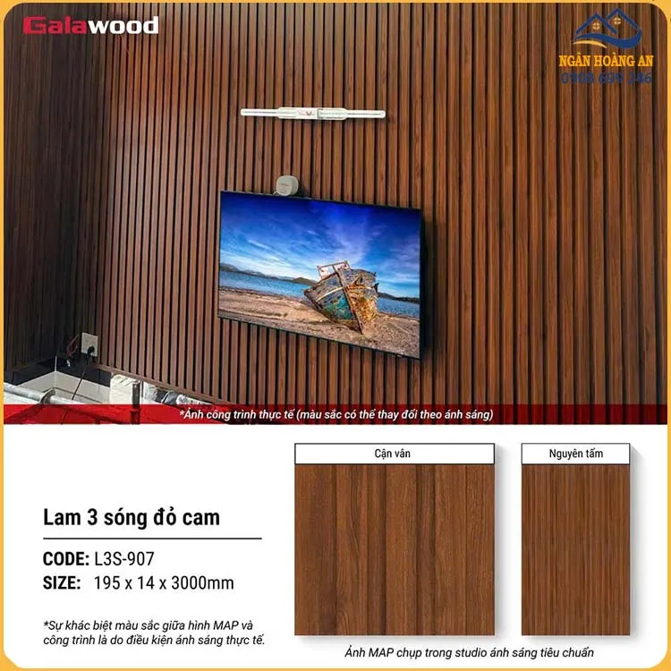Tấm Nhựa Lam Sóng Giả Vân Gỗ Galawood L3S-907
