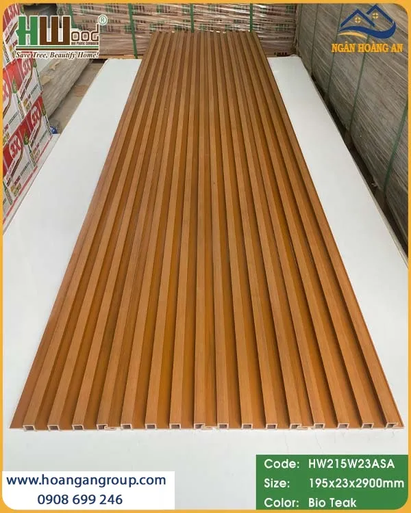 Tấm Ốp Lam Sóng Ngoài Trời Phủ ASA Hwood HW215W23ASA Bio-Teak