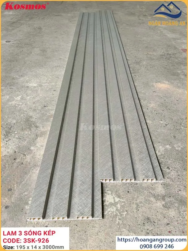 Tấm Nhựa Ốp Trần Lam 3 Sóng Chân Kép Kosmos 3SK-926