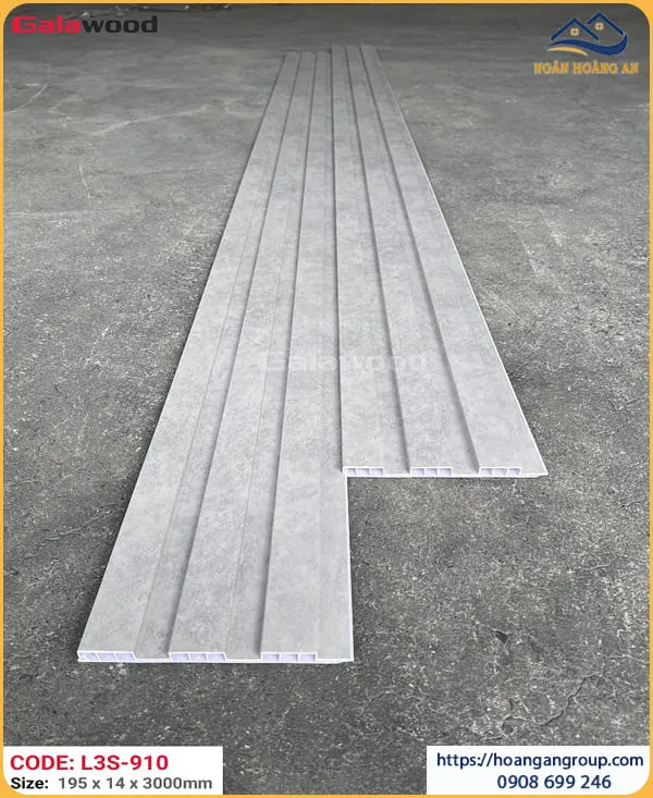 Tấm Nhựa Lam 3 Sóng Thấp Galawood Xám Ghi L3S-910