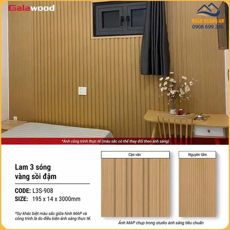 Tấm Nhựa Ốp Tường Lam Sóng Galawood L3S-908