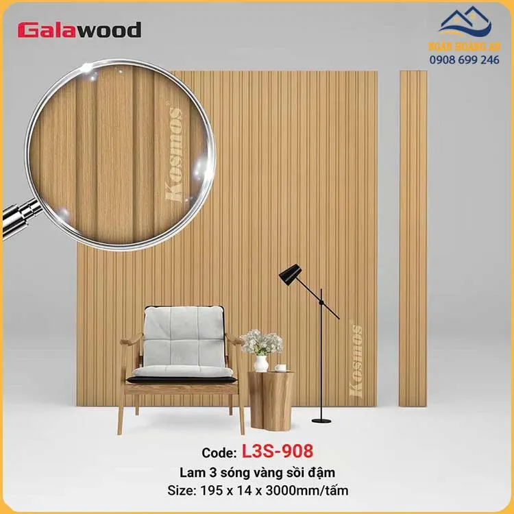 Tấm Nhựa Ốp Tường Lam Sóng Galawood L3S-908
