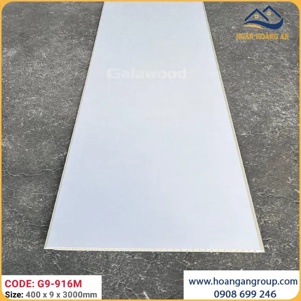 Tấm Nhựa Ốp Tường Nano Màu Trắng Galawood G9-916M