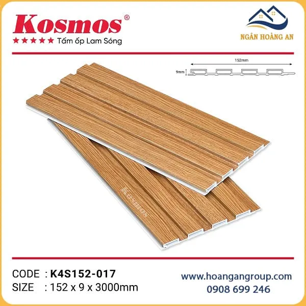 Lam 4 Sóng Thấp Giả Gỗ Kosmos K4S152-017