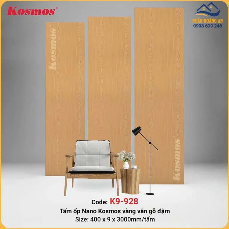 Tấm Nhựa Ốp Trần Nano Chân Kép Giả Vân Gỗ Kosmos K9-928