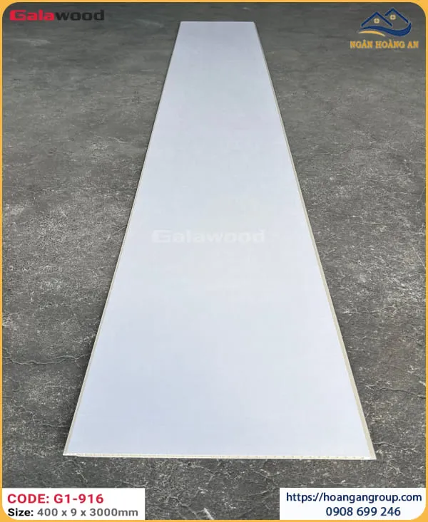 Tấm Nhựa Ốp Trần Nano Màu Trắng Galawood G1-916