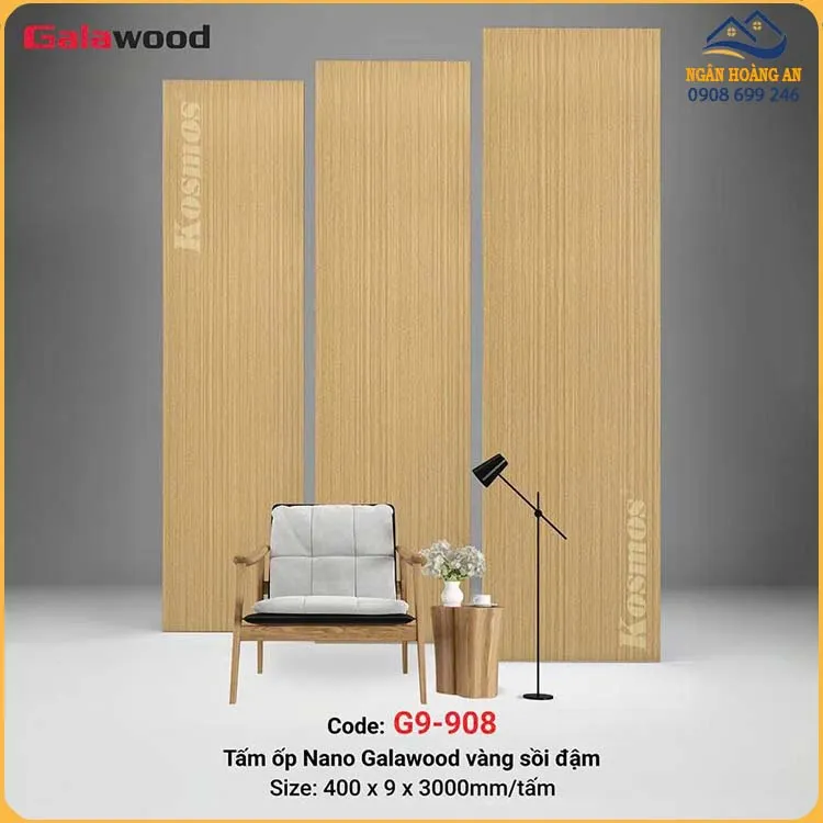 Tấm Nhựa Ốp Tường Ốp Trần Nano Giả Gỗ Galawood G9-908