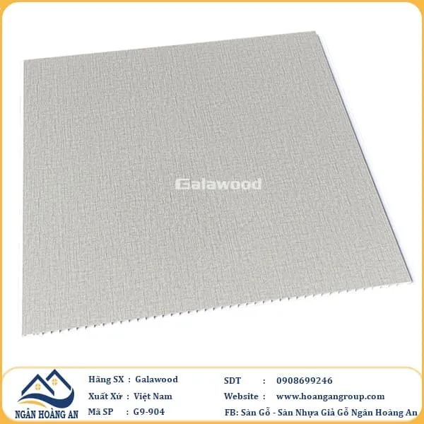 Tấm Nhựa Ốp Tường Ốp Trần Nano Giả Vân Vải Xám Galawood G9-904