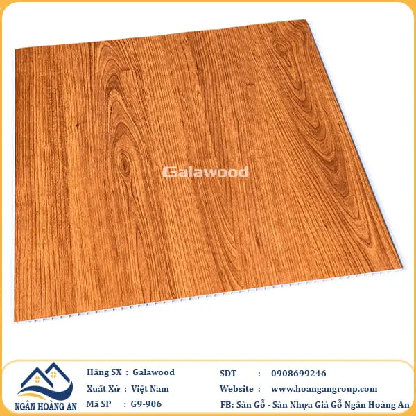 Tấm Nhựa Ốp Tường Ốp Trần Nano Giả Gỗ Galawood G9-906