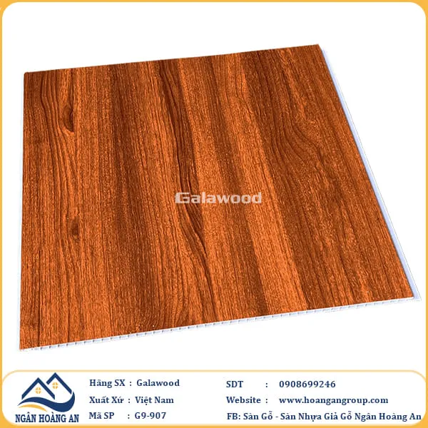 Tấm Nhựa Ốp Tường Ốp Trần Nano Giả Gỗ Galawood G9-907