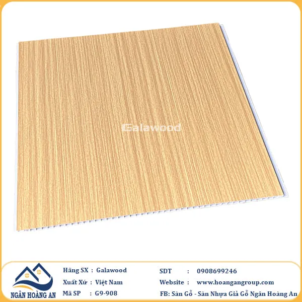 Tấm Nhựa Ốp Tường Ốp Trần Nano Giả Gỗ Galawood G9-908