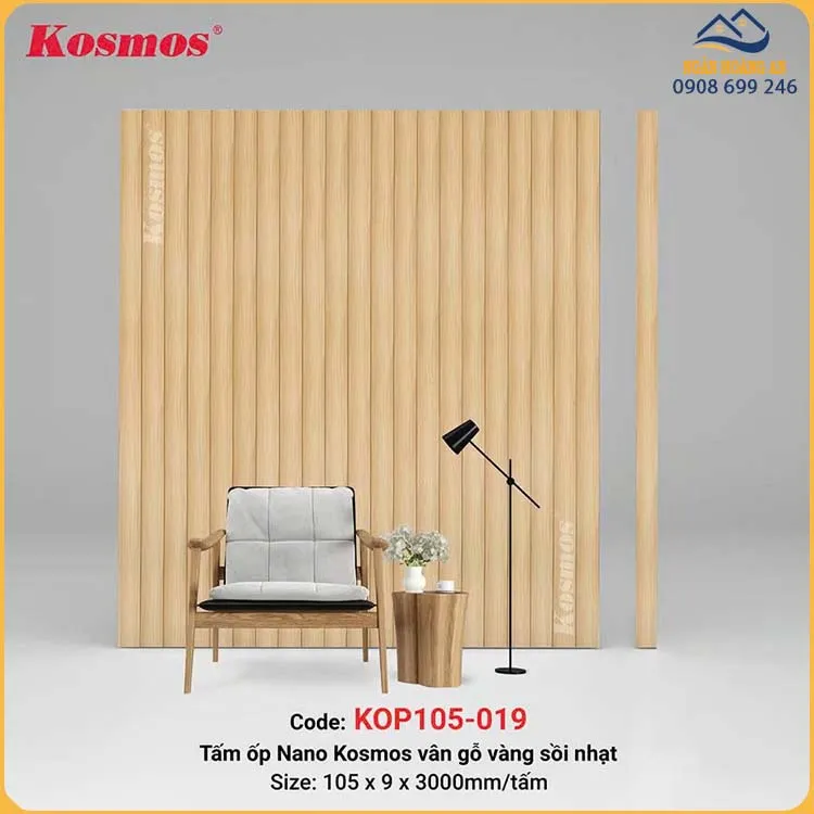 Tấm Nhựa Ốp Tường Ốp Trần Nano Giả Gỗ Kosmos KOP105-019
