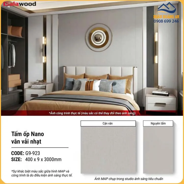 Tấm Nhựa Ốp Tường Nano Giả Vân Vải Galawood G9-923