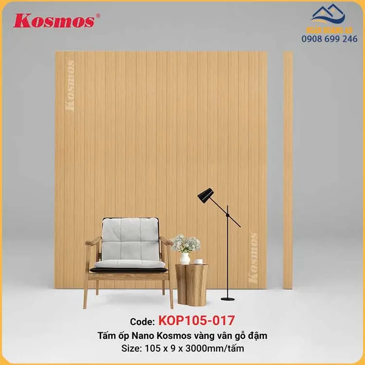 Tấm Nhựa Ốp Tường Ốp Trần Nano Giả Gỗ Kosmos KOP105-017