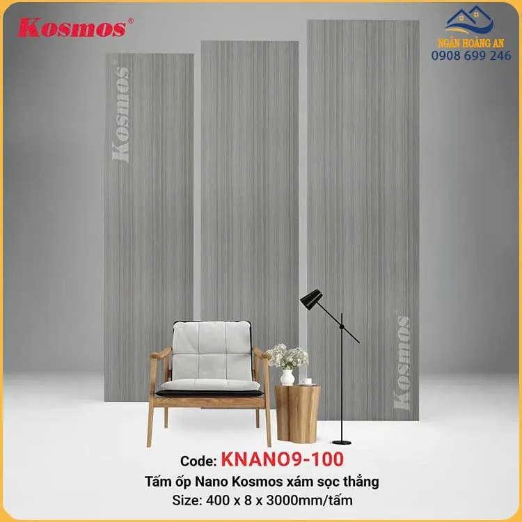 Tấm Nhựa Ốp Tường Ốp Trần Nano Giả Gỗ Kosmos KNano9-100