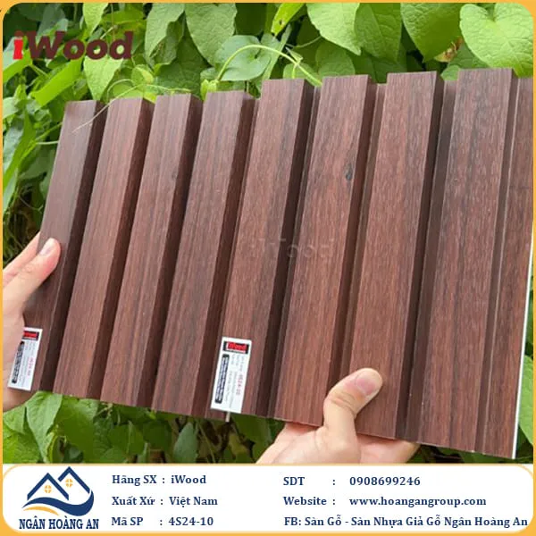 Lam 4 Sóng Cao Nhựa Giả Gỗ Ốp Tường Ốp Trần iWood 4S24-10