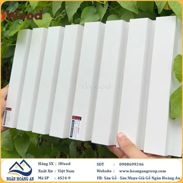 Lam 4 Sóng Cao Nhựa Giả Gỗ Ốp Tường Ốp Trần iWood 4S24-9