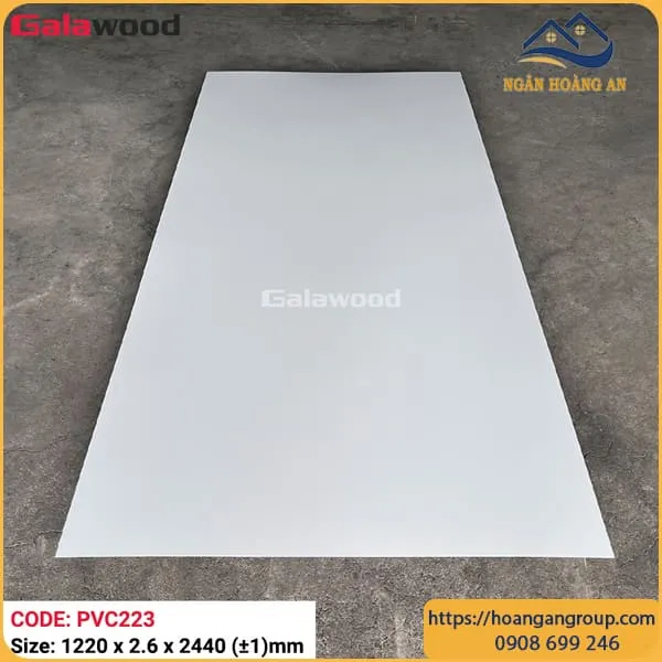 Tấm Nhựa Ốp Tường PVC Giả Đá Màu Trắng Galawood PVC223 Dày 2.6mm