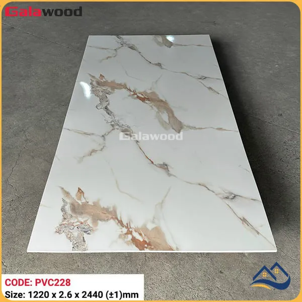 Tấm Nhựa Ốp Tường PVC Giả Đá Galawood PVC228 dày 2.6mm