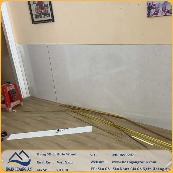 Ốp Tường PVC Giả Đá Hobi Wood VD308 Dày 3.0mm