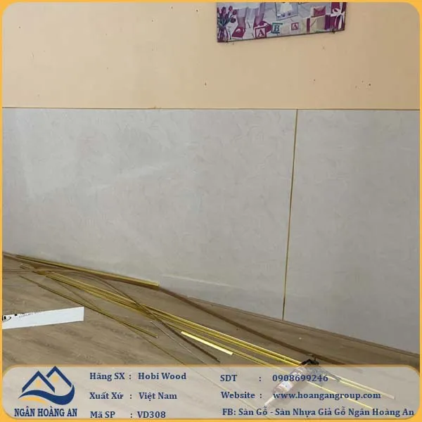 Ốp Tường PVC Giả Đá Hobi Wood VD308 Dày 3.0mm