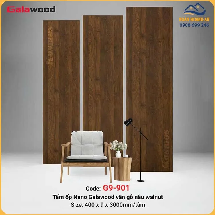 Tấm Nhựa Ốp Tường Ốp Trần Nano Giả Gỗ Galawood G9-901