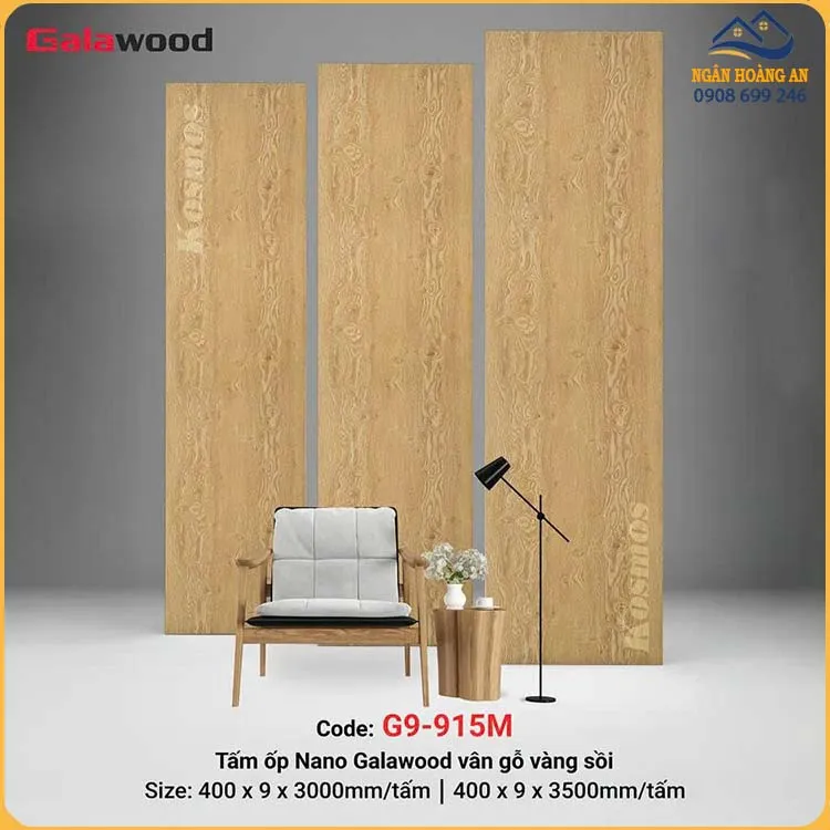 Tấm Nhựa Ốp Tường Nano Giả Gỗ Galawood G9-915M