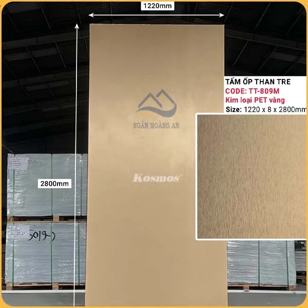 Tấm Ốp Đa Năng Sợi Than Tre Kosmos Kim Loại Pet TT-809M