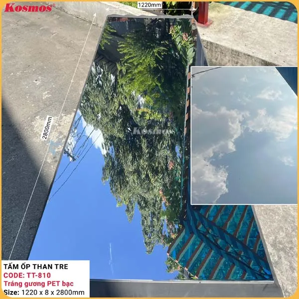 Tấm Ốp Đa Năng Sợi Than Tre Kosmos Tráng Gương Pet TT-810