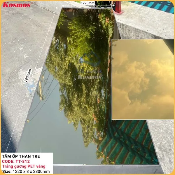 Tấm Ốp Than Tre Kosmos Tráng Gương Pet Vàng TT-812