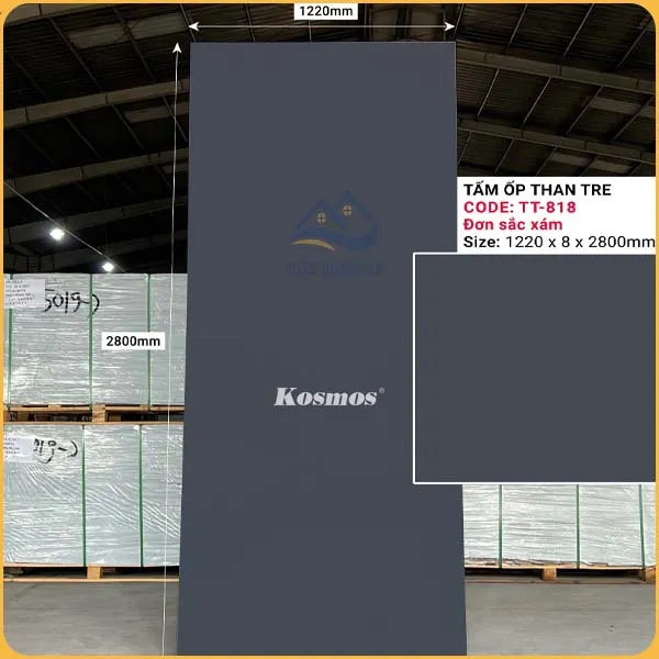 Tấm Ốp Đa Năng Sợi Than Tre Kosmos Đơn Sắc TT-818