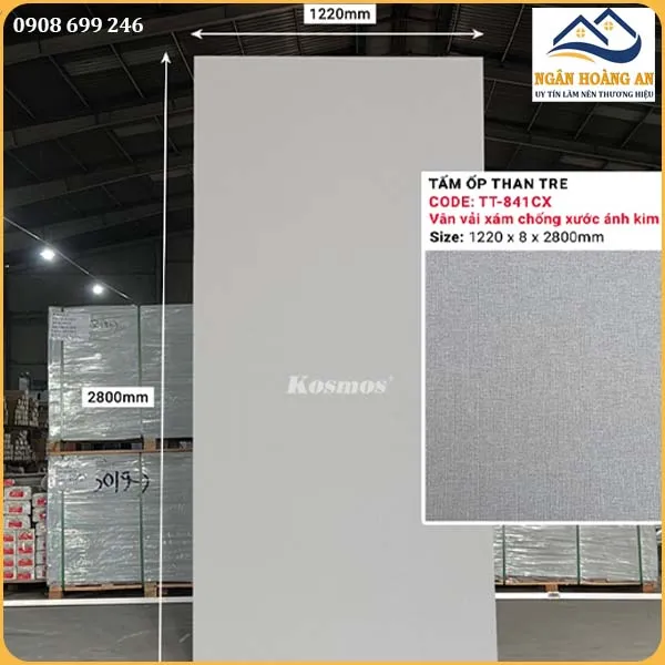 Tấm Ốp Than Tre Kosmos Vân Vải Chống Xước TT-841