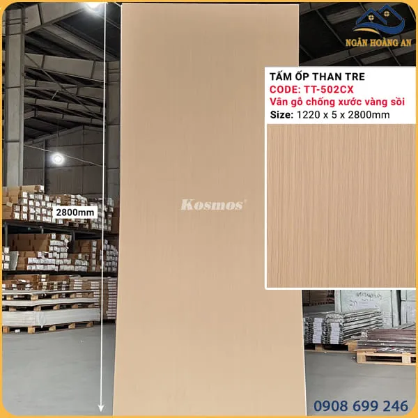 Tấm Ốp Than Tre Kosmos 5mm Vân Gỗ TT-502CX