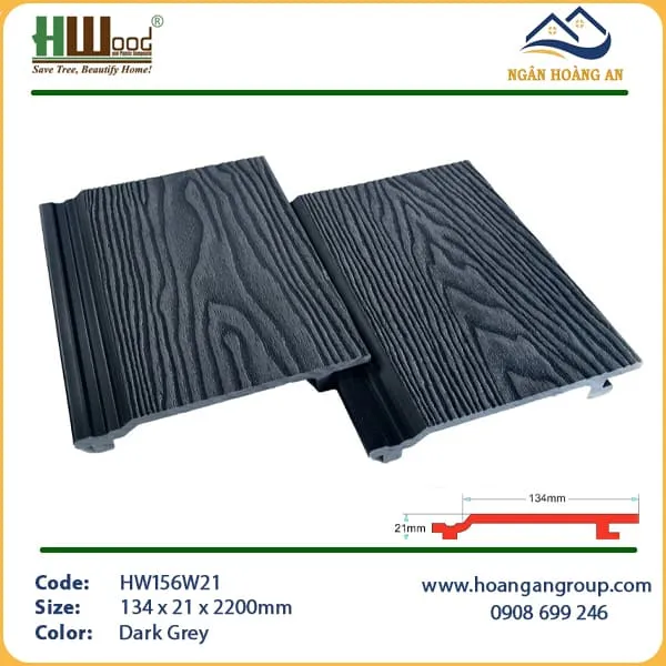 Tấm Ốp Gỗ Nhựa Ngoài Trời Hwood HW156W21 Vân 3D