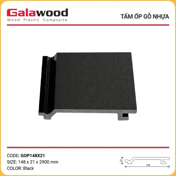 Tấm Ốp Gỗ Nhựa Ngoài Trời Galawood GOP148X21