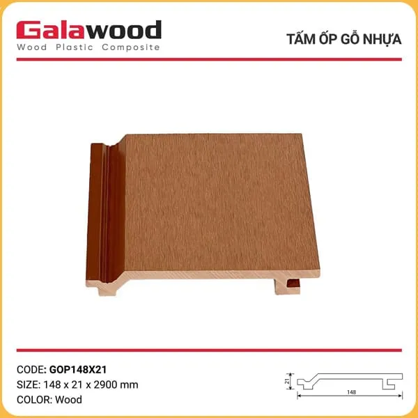 Tấm Ốp Gỗ Nhựa Ngoài Trời Galawood GOP148X21