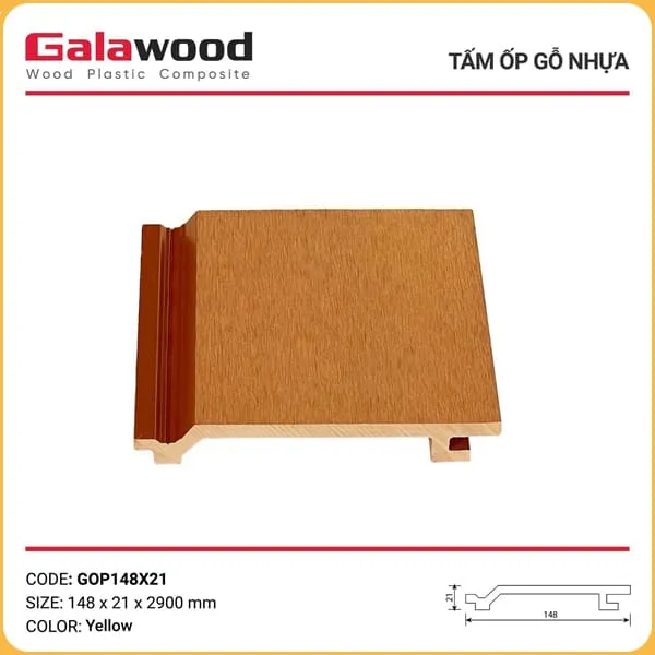 Tấm Ốp Gỗ Nhựa Ngoài Trời Galawood GOP148X21