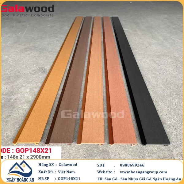 Tấm Ốp Gỗ Nhựa Ngoài Trời Galawood GOP148X21 Black 