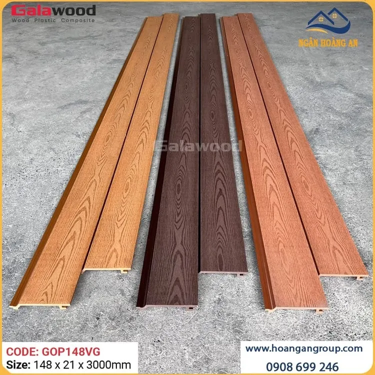 Tấm Ốp Tường Gỗ Nhựa Ngoài Trời Galawood GOP148VG Coffee