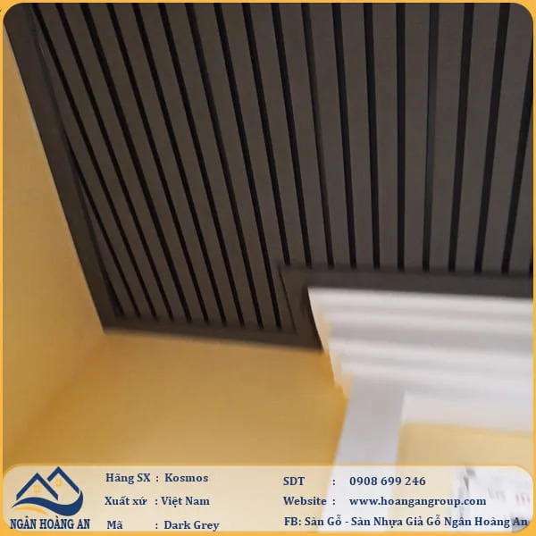 Lam Sóng Gỗ Nhựa Ngoài Trời Kosmos K4S219X3M Dark Grey Dài 3m