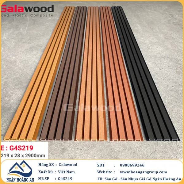 Tấm Ốp Lam Sóng Gỗ Nhựa Ngoài Trời Galawood G4S219 Black