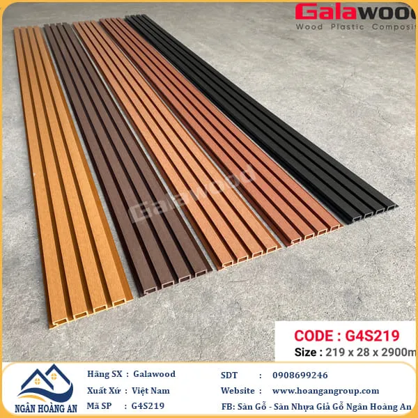 Tấm Ốp Lam Sóng Gỗ Nhựa Ngoài Trời Galawood G4S219 Black
