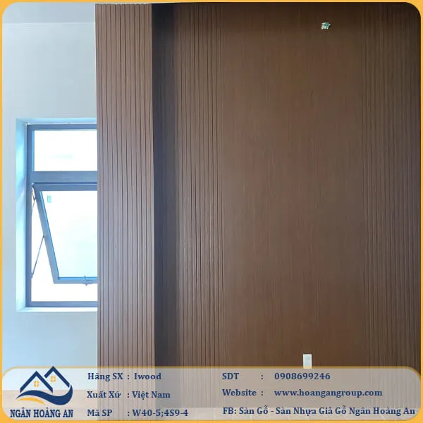 Tấm Nhựa Ốp Tường Ốp Trần Nano Giả Gỗ Iwood W40-5