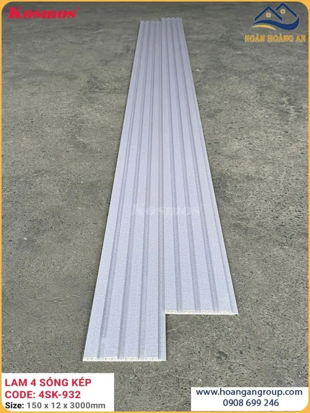 Tấm Ốp Tường Nhựa Lam 4 Sóng Kép Kosmos Giả Vân Vải 4SK-932