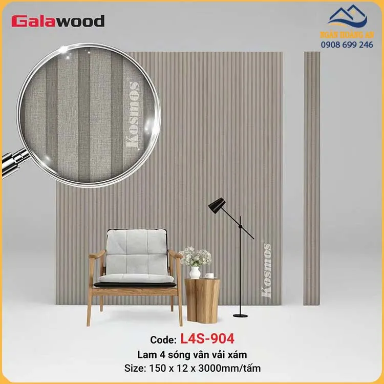 Tấm Ốp Lam Sóng Giả Vân Vải Galawood L4S-904