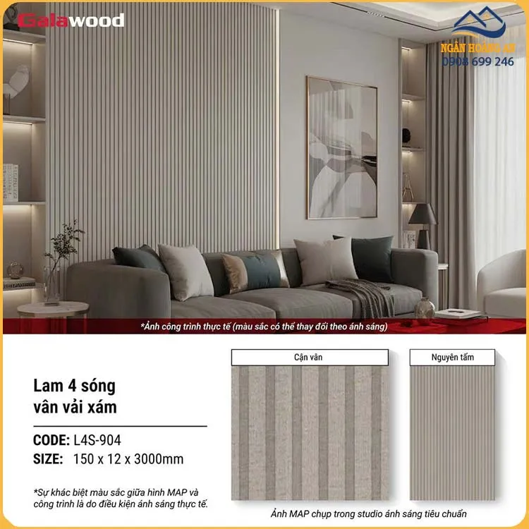 Tấm Ốp Lam Sóng Giả Vân Vải Galawood L4S-904