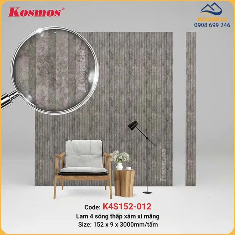 Lam 4 Sóng Thấp Giả Bê Tông Kosmos K4S152-012